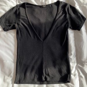 🔴SOLD🔴3/$30 John Galt Deep V Black Ribbed Tee